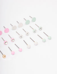 Pastel Basic Diamante Earring 12-Pack - link has visual effect only