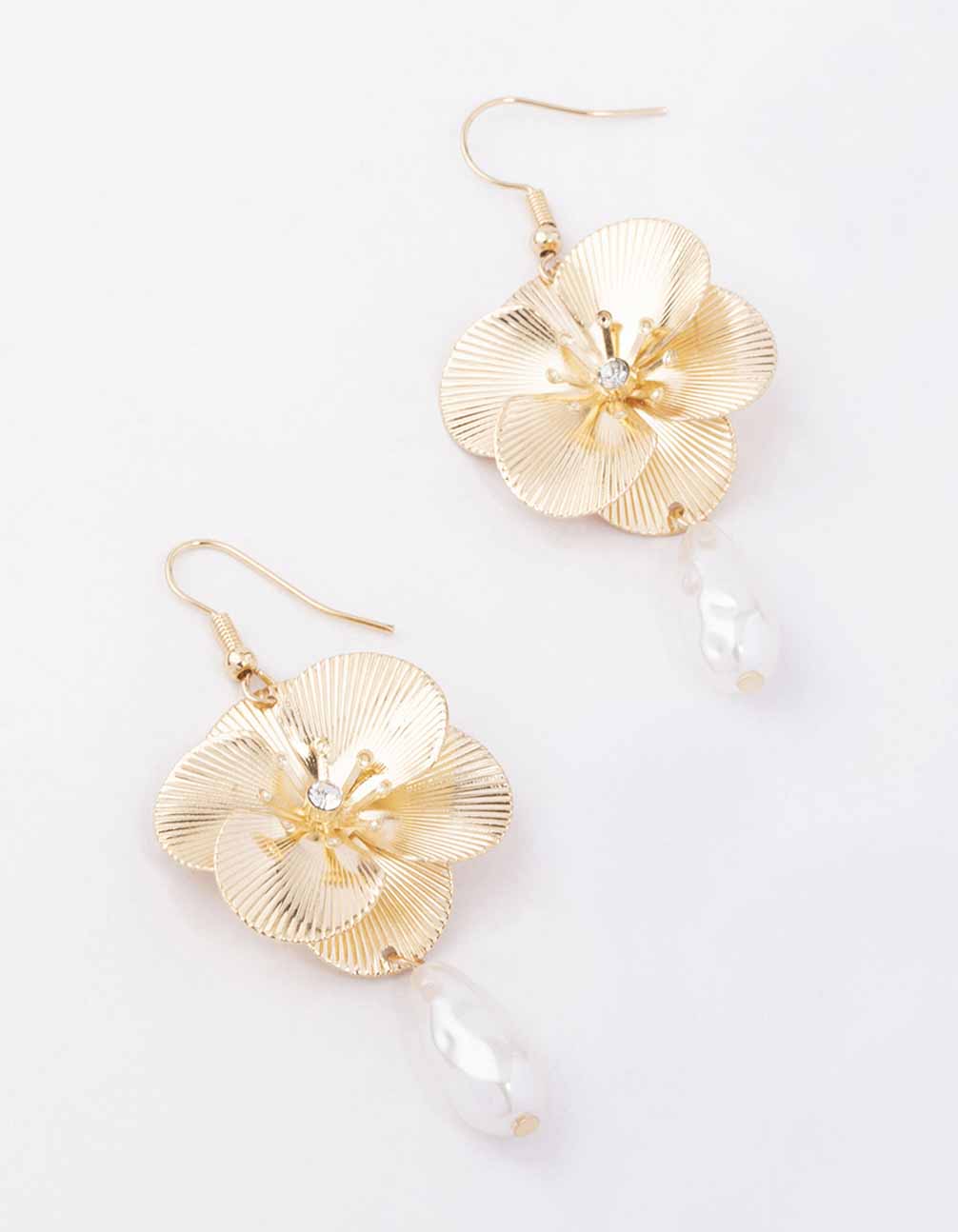 Gold on sale orchid earrings