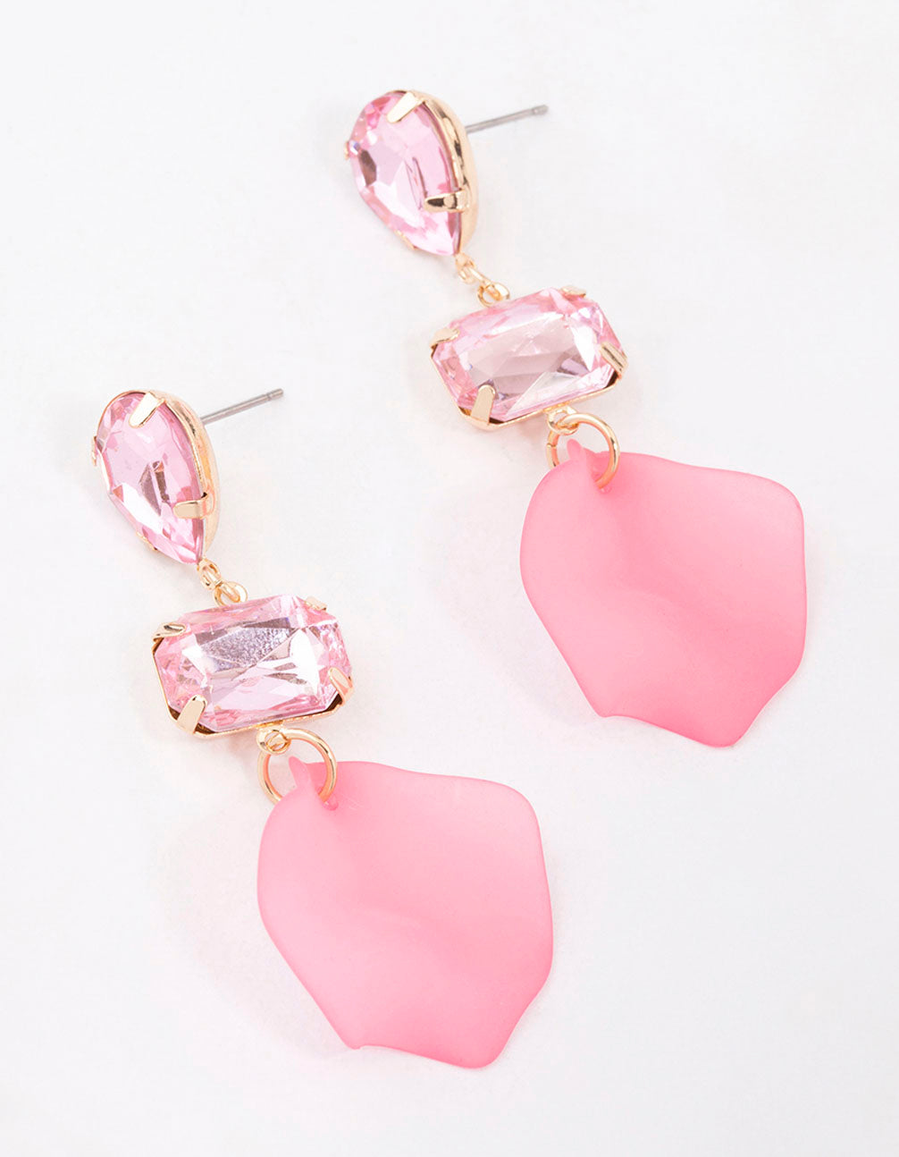 Light pink sale drop earrings