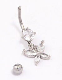 Surgical Steel Round Butterfly Drop Belly Piercing - link has visual effect only