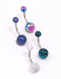 Surgical Steel Galaxy Ball Belly Piercing 4-Pack - link has visual effect only