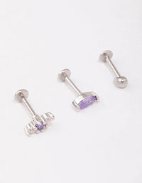 Surgical Steel Lilac Marquise Ball Flat Back 3-Pack - link has visual effect only