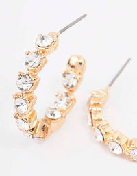 Gold Statement Diamante Hoop Earrings - link has visual effect only