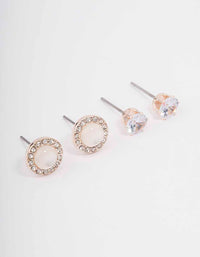 Rose Gold Halo Stud Earring Pack - link has visual effect only