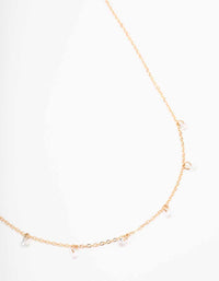 Gold Floating Diamante Droplet Necklace - link has visual effect only