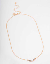 Gold Linear Bezel Diamante Necklace - link has visual effect only