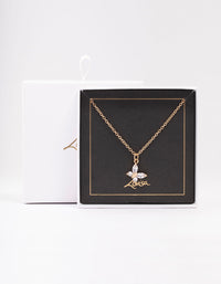 Gold Asymmetrical Butterfly Necklace - link has visual effect only