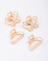 Gold Butterfly Hair Claw Clip 4-Pack - link has visual effect only