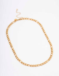 Waterproof Gold Plated Stainless Steel Chunky Figaro Necklace - link has visual effect only