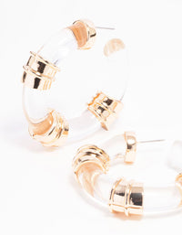 Gold Transparent Large Hoop Earrings - link has visual effect only