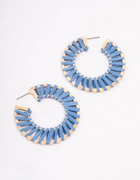 Gold Wrapped Raffia Hoop Earrings - link has visual effect only