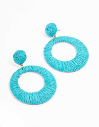 Gold Raffia Open Drop Earrings - link has visual effect only