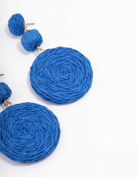 Gold Raffia Triple Disc Drop Earrings - link has visual effect only