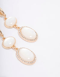 Gold Shell Stone Drop Earrings - link has visual effect only