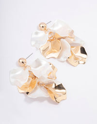 Gold Petal Iridescent Multi Drop Earrings - link has visual effect only