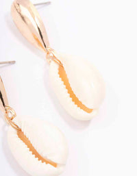 Gold Textured Multi Shell Drop Earrings - link has visual effect only