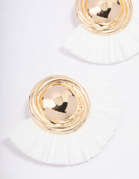 Gold Antique Raffia Stud Earrings - link has visual effect only