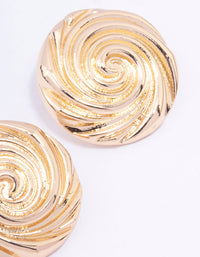 Gold Large Swirl Stud Earrings - link has visual effect only