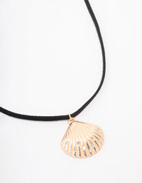 Gold Diamante Shell Pendant Necklace - link has visual effect only