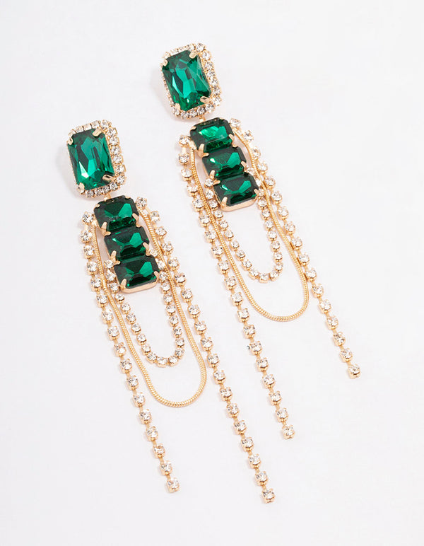 Real emerald hot sale drop earrings