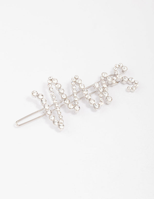 Rhodium Diamante Mrs Hair Clip