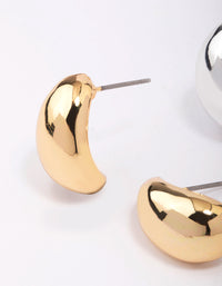 Gold & Silver Plated Bubble Stud Earring Pack - link has visual effect only