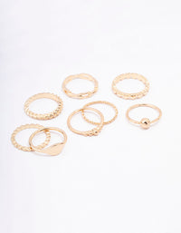 Gold Patterned Heart Ring Pack - link has visual effect only