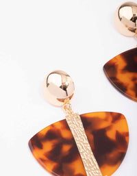 Gold Large Tortoiseshell Drop Earrings - link has visual effect only