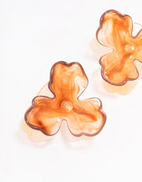 Gold & Amber Floral Petal Drop Earrings - link has visual effect only