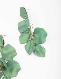 Green Coated Petal Drop Earrings - link has visual effect only