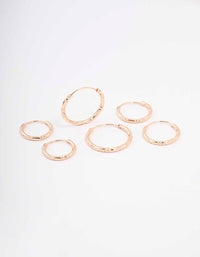 Gold Skinny Bamboo Hoop Earring 3-Pack - link has visual effect only