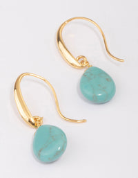 Gold Plated Turqouise Drop Earrings - link has visual effect only