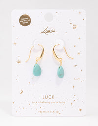 Gold Plated Turqouise Drop Earrings - link has visual effect only