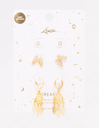 Gold Plated Dream Catcher Earring 3-Pack - link has visual effect only