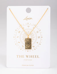 Gold Plated Wheel Tarot Card Pendant Necklace - link has visual effect only