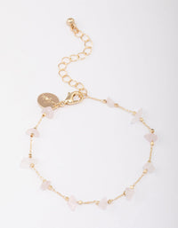 Gold Plated Station Semi-Precious Bracelet - link has visual effect only