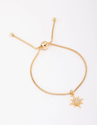 Gold Plated Cubic Zirconia Star Toggle Bracelet - link has visual effect only