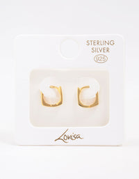 Gold Plated Sterling Silver Square Hoop Earrings - link has visual effect only