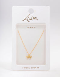 Gold Plated Sterling Silver Bow Pendant Necklace - link has visual effect only