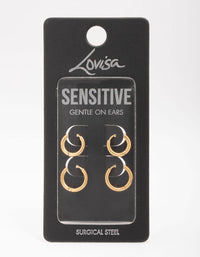 Gold Plated Surgical Steel Classic Hoop Earring Pack - link has visual effect only