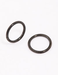 Black Surgical Steel Fine Sleeper Earrings 6mm - link has visual effect only