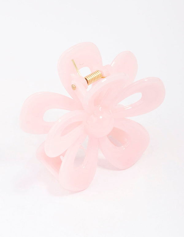 Pink Flower Hair Claw Clip