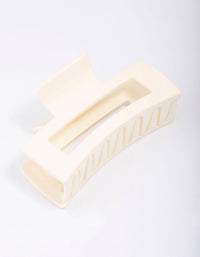 White Large Rectangular Hair Claw Clip - link has visual effect only