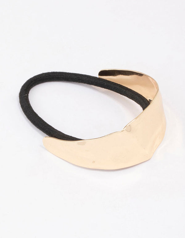 Gold Medium Wavy Pony Tail Hair Tie