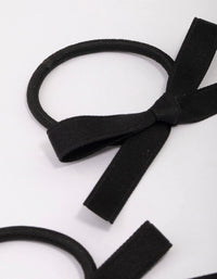 Black Mini Bow Hair Tie Pack - link has visual effect only