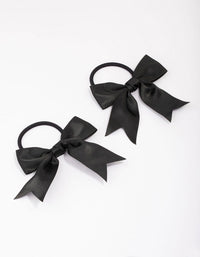 Black Medium Bow Hair Tie Pack - link has visual effect only