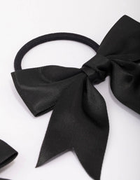 Black Medium Bow Hair Tie Pack - link has visual effect only