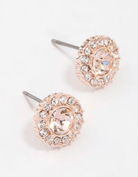 Rose Gold Blush Halo Stud Earrings - link has visual effect only