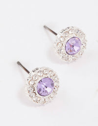 Silver Lilac Halo Stud Earrings - link has visual effect only