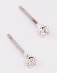 Silver Mini Crystal Stud Earrings - link has visual effect only